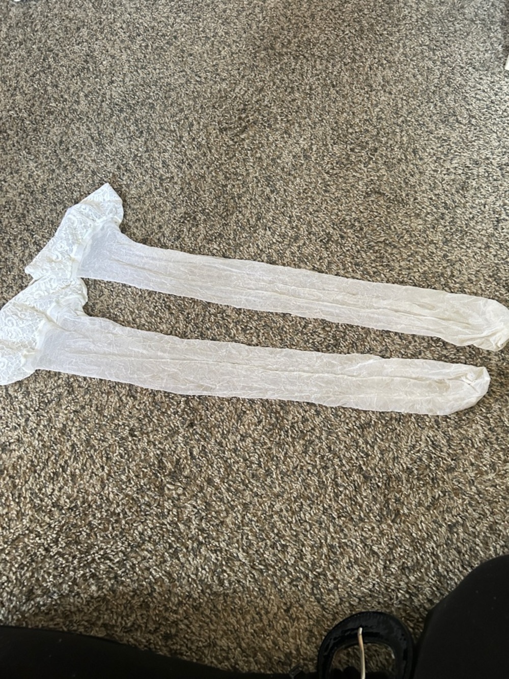 Sheer White Lace Thigh-High Stockings